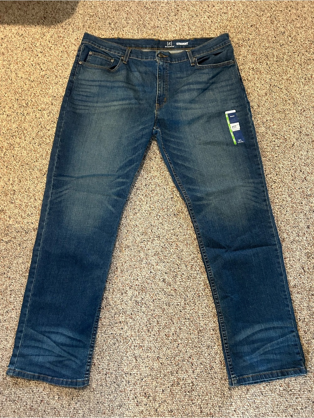 George Men's Straight Jeans in Dark Blue Wash